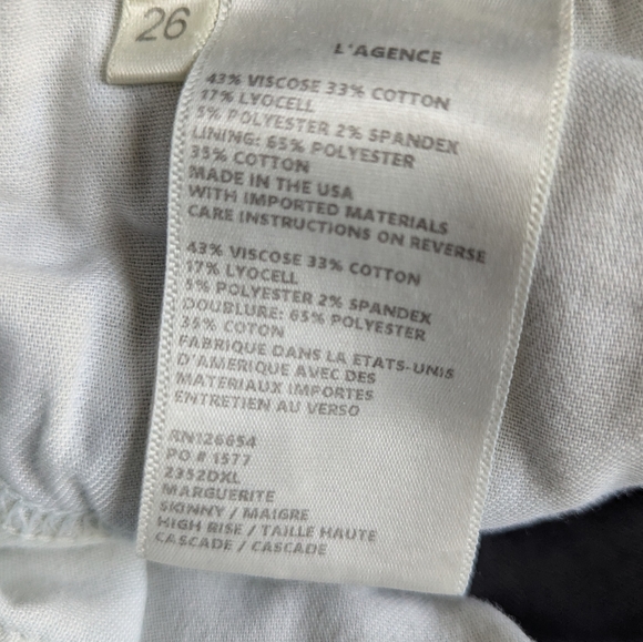 L'Agence Marguerite High Rise Skinny Jeans Size 26 Cascade Wash Stretch Denim - Picture 10 of 10